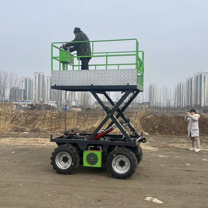 Self Propelled Orchard Picking Platform, 4WD Diesel Scissor Orchard Lift Platform, Mobile Fruit Harvesting Aerial Work Platform