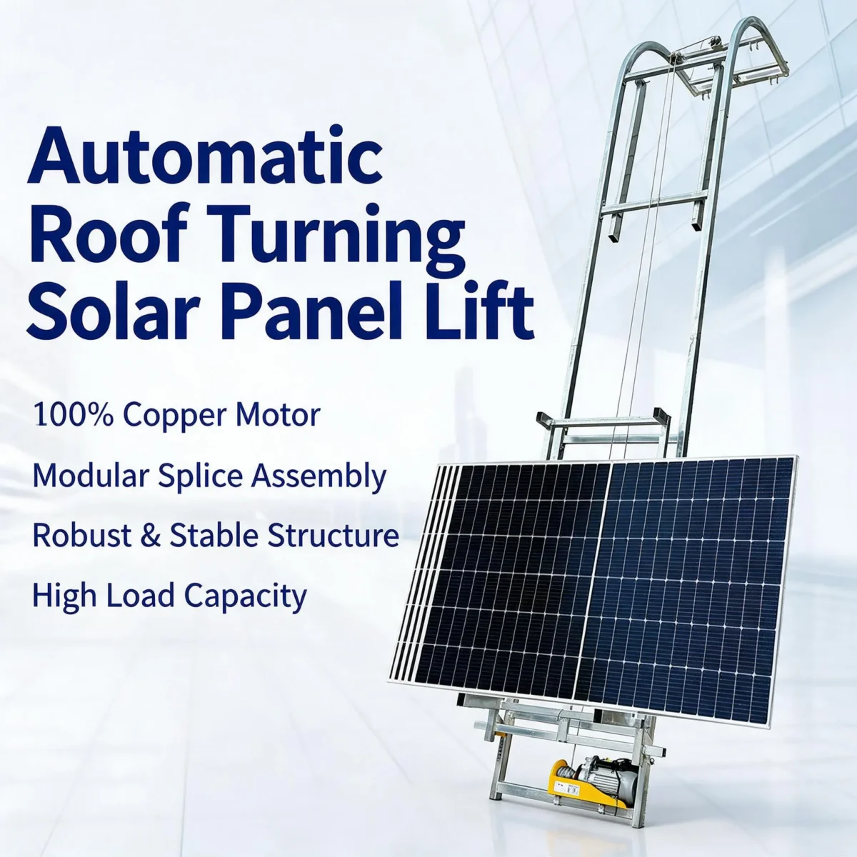 Solar Panel Lift with Auto Top Turn, Electric Solar Panel Lifting Machine, Portable PV Panel Lift & Solar Panel Hoist